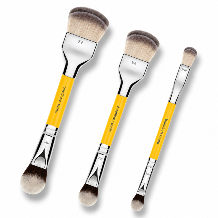 Set de 3 brochas de maquillaje de doble punta Bdellium Tools Studio BDHD.