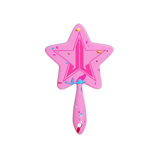 Reflejo plano y nítido del espejo de mano de colección Pink Jawbreaker con mango ergonómico