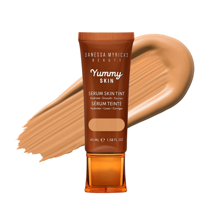 Yummy Skin Serum Skin Tint Foundation tonos 4, 4.5, 5, 6, 6.5 y 7 de Danessa Myricks Beauty juntos.