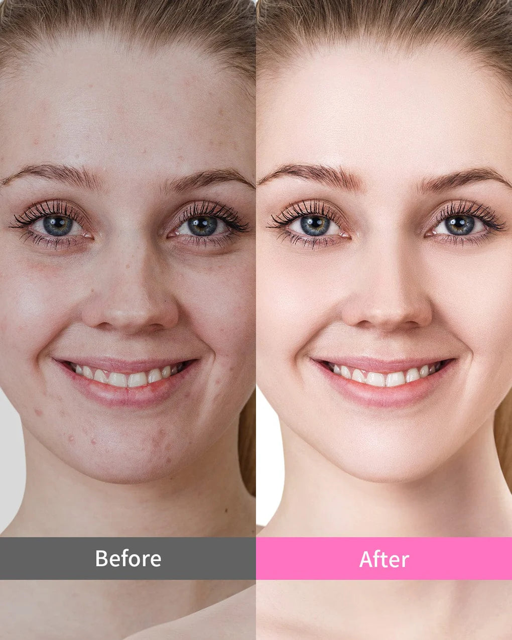 Aplicación profesional de base de maquillaje líquida y corrector de ojeras con la esponja rosa tipo beauty blender de EIGSHOW.