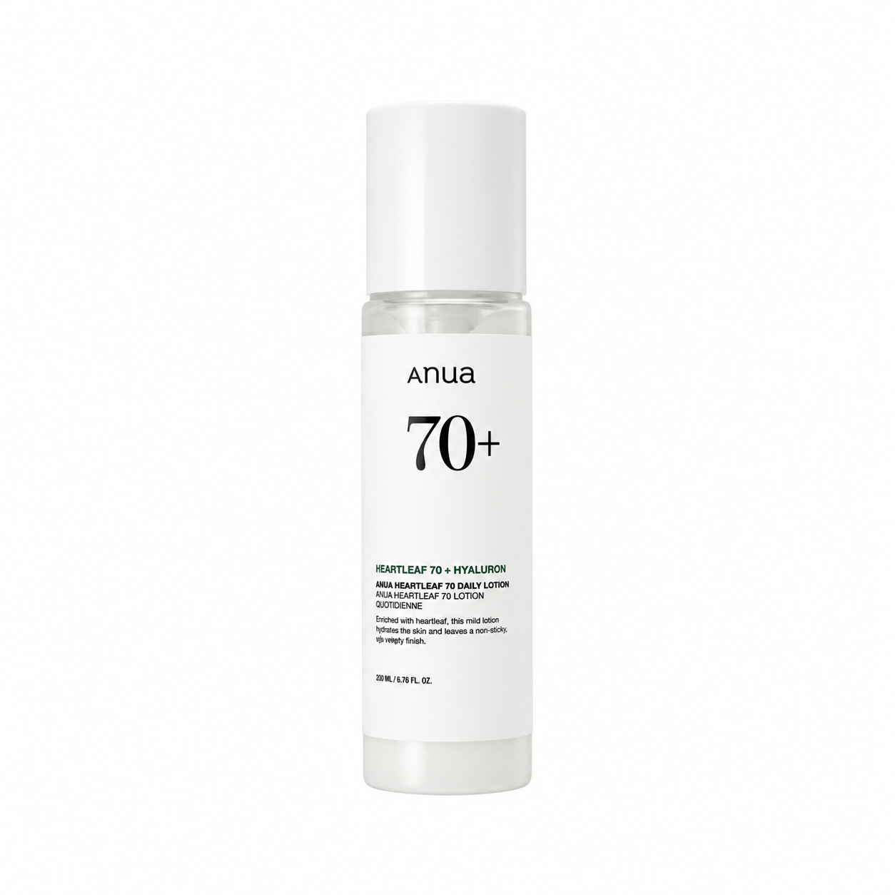 Aplicación de Heartleaf 70 Lotion de Anua sobre la piel.