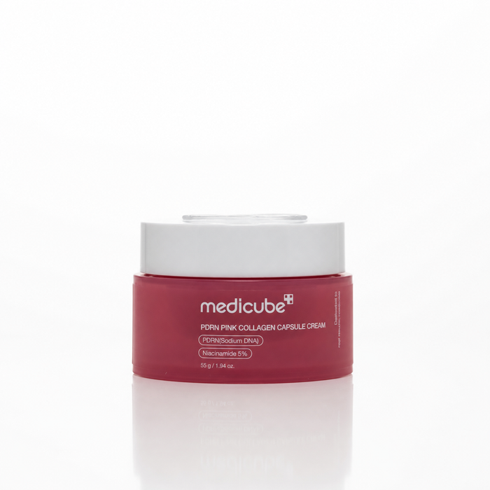 Envase de crema para rostro PDRN Pink Collagen Capsule Cream de la marca Medicube.