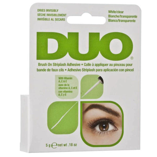 Empaque individual del pegamento de pestañas DUO Brush-On Clear con Vitaminas de 5 gramos
