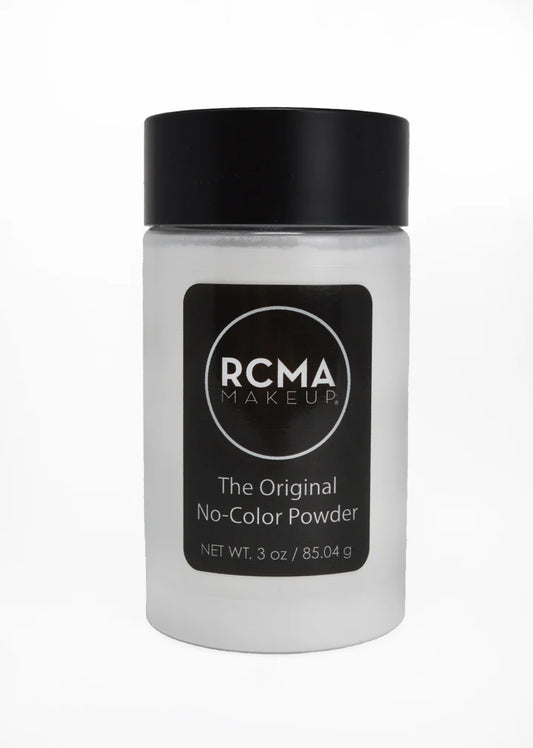Polvo fijador translúcido RCMA No-Color Powder 85g envase profesional.