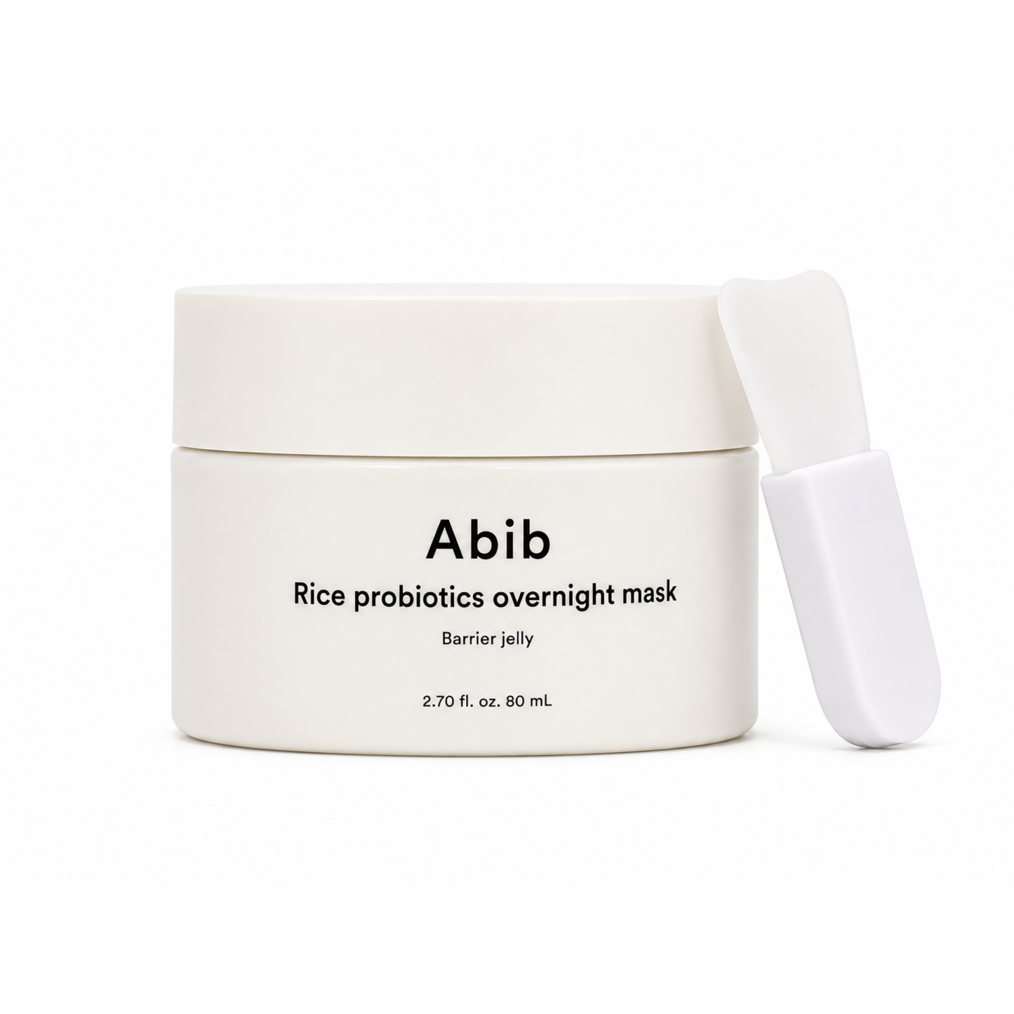 Aplicación de Rice Probiotics Overnight Mask de Abib sobre la piel.