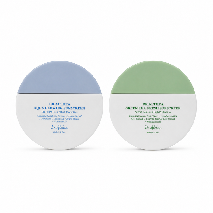Envase de protector solar Aqua Glowing Sunscreen de la marca Dr. Althea.