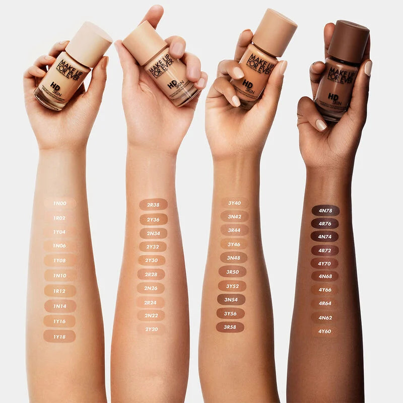 Frasco profesional de la base HD Skin Undetectable Longwear Foundation tono 1R02.