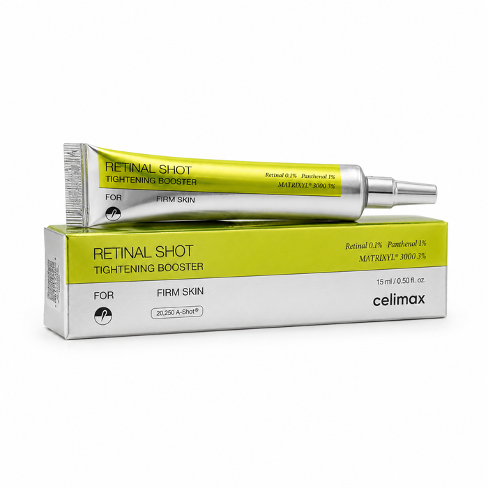 Envase de sérum facial The A Retinal Shot de la marca Celimax.