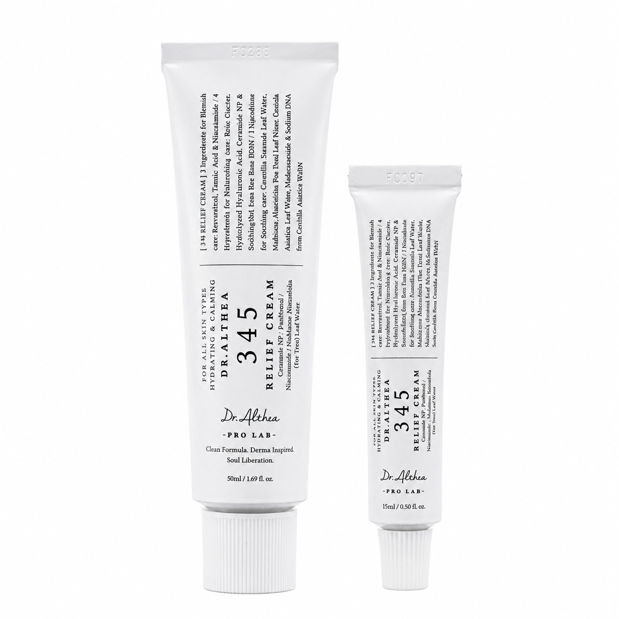 Envase de crema para rostro 345 Relief Cream de la marca Dr. Althea.