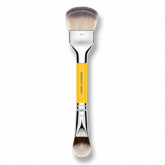 Detalle de las cerdas cónicas y densidad de las brochas difuminadoras BDHD de Bdellium Tools.