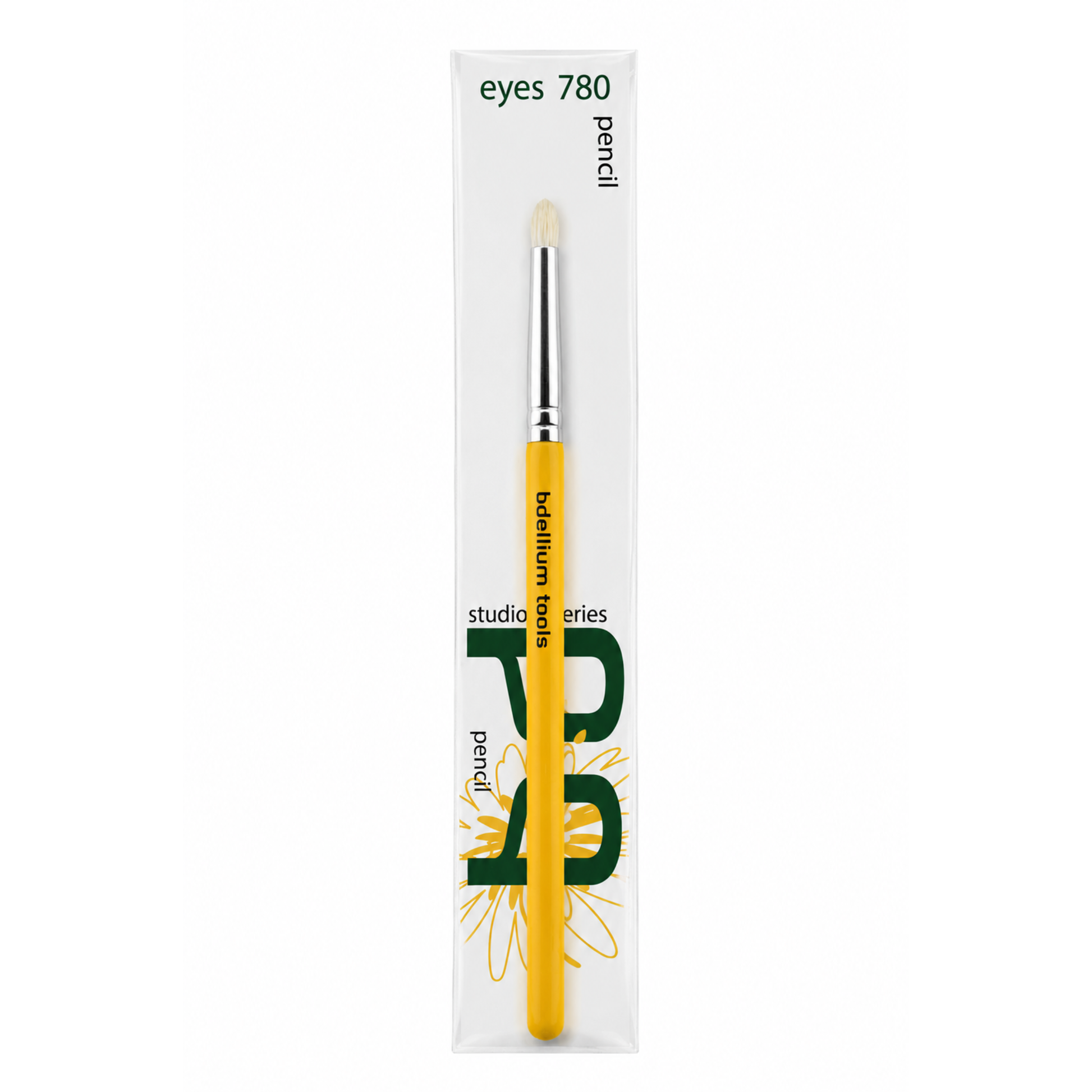 Brocha de ojos clásica tipo lápiz Studio 780 Pencil de Bdellium Tools con mango negro profesional.