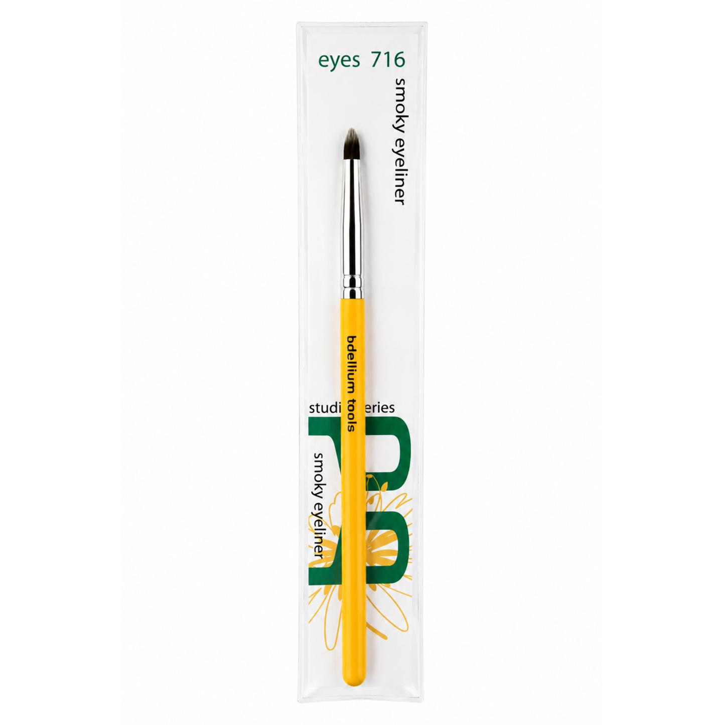 Pincel delineador para ahumados Studio 716 Smoky Eyeliner de Bdellium Tools con mango clásico negro.