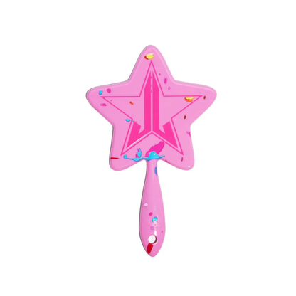Reflejo plano y nítido del espejo de mano de colección Pink Jawbreaker con mango ergonómico