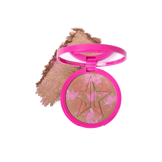 Estuche compacto rosa de colección con espejo integrado de la línea Skin Frost Highlighting Blush