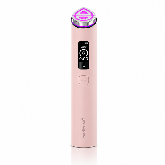 Dispositivo facial Age-R Booster Pro X2 Pink de Medicube en color rosa.