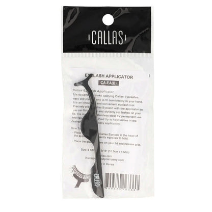 Empaque original individual de la herramienta aplicadora de pestañas Eyelash Applicator Black de Callas con sus instrucciones de uso.