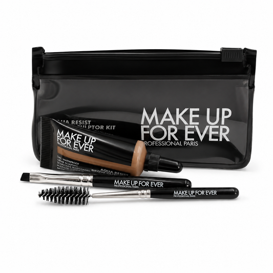 Detalle de los productos incluidos en el kit de cejas Aqua Resist de MUFE.
