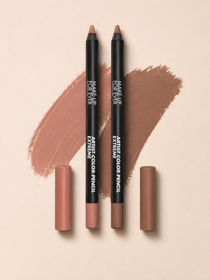 Dos lápices para maquillarse de Make Up For Ever. En tonos cafés.