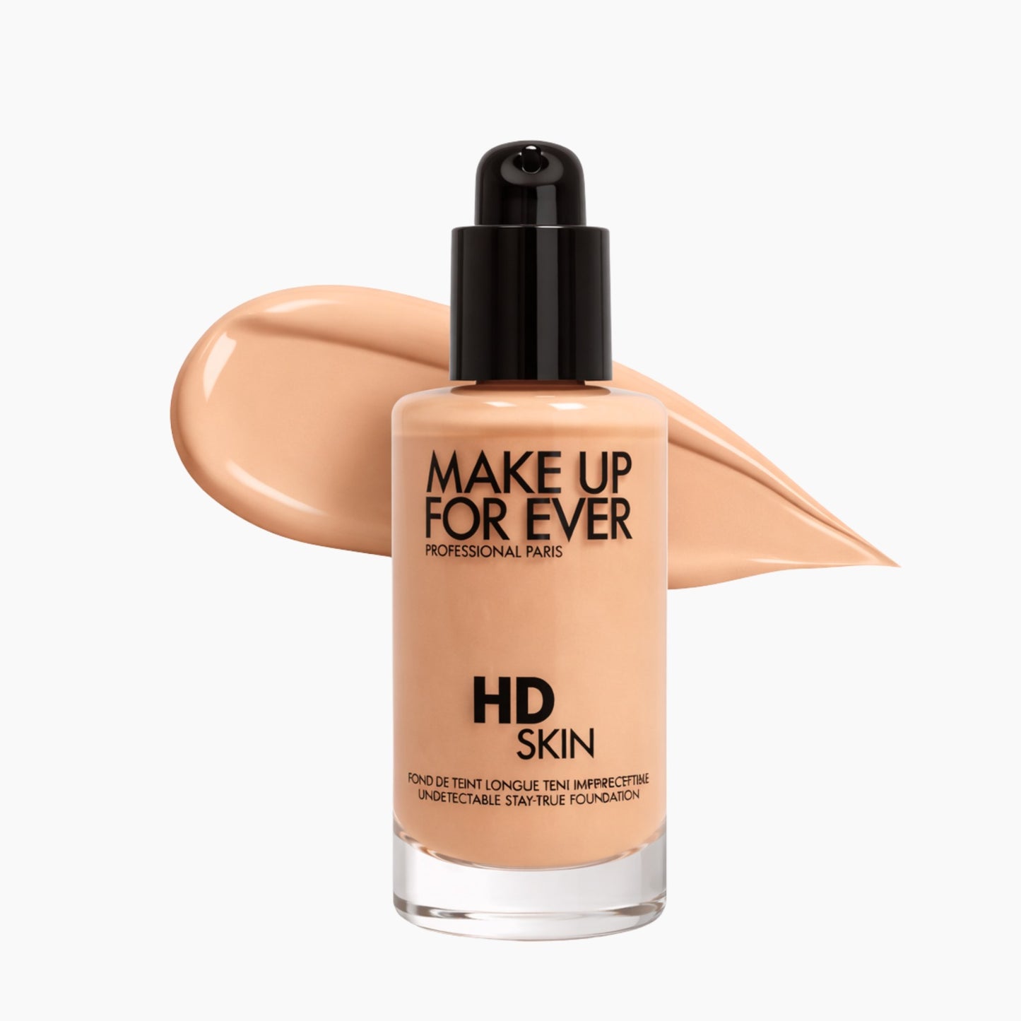 Frasco elegante y profesional de la base HD Skin Undetectable tono 3Y40.