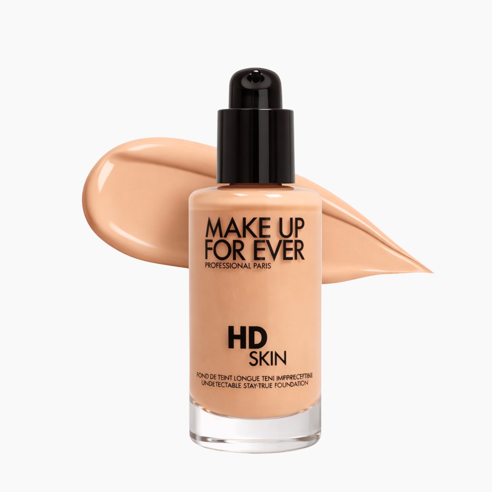 Frasco elegante y profesional de la base HD Skin Undetectable tono 3Y40.