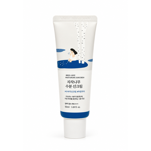Detalle de la textura de Birch Moisturizing Sunscreen UVLock SPF45+ de Round Lab.