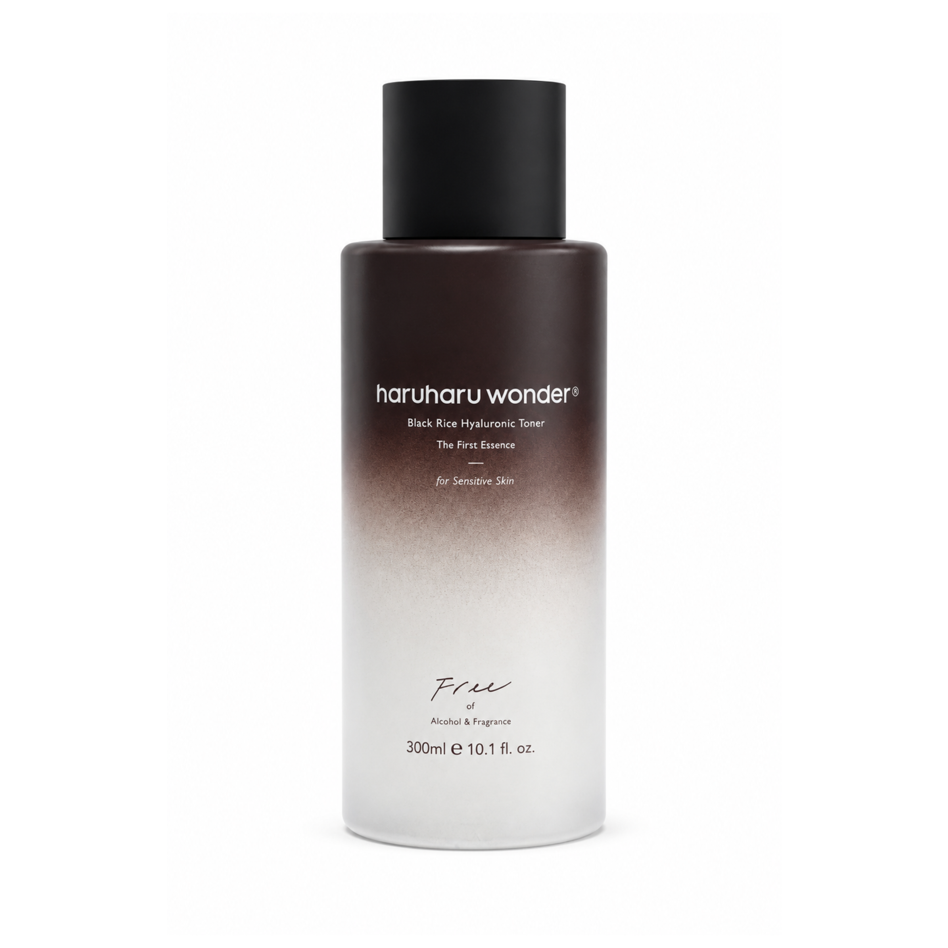 Envase de tónico facial Black Rice Hyaluronic Toner de la marca Haruharu Wonder.
