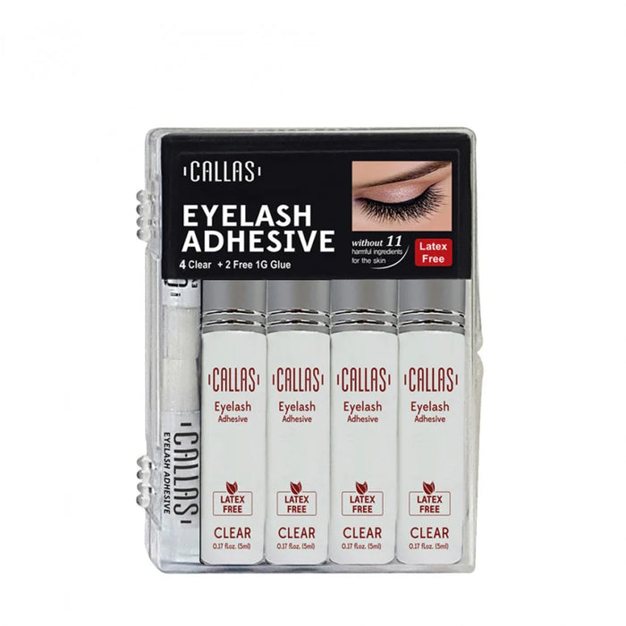 Latex-Free Hypoallergenic Eyelash Adhesive Clear - Set of 4 (pegamento para pestañas postizas transparente)