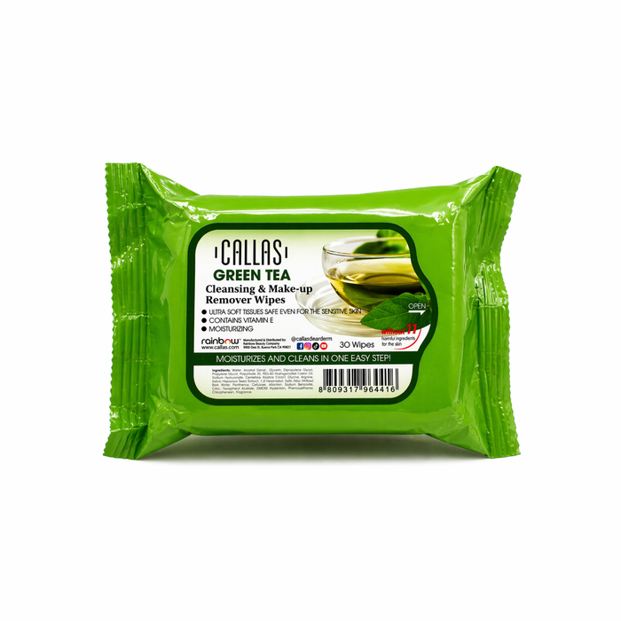 Green tea cleasing make up remover wipes