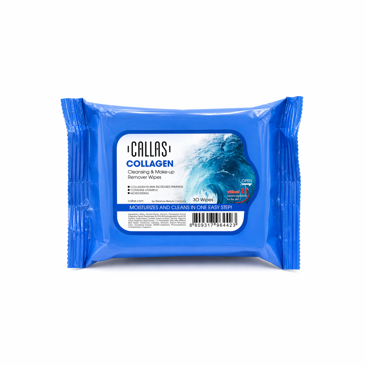 Collagen cleasing make up remover wipes