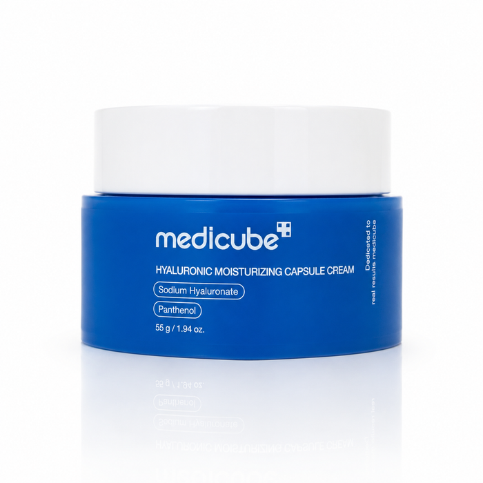 Envase de crema para rostro Capsule Cream with Hyaluronic Acid de la marca Medicube.