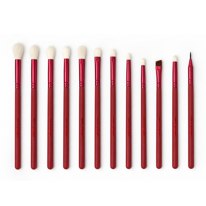 Jade Series 11-Piece Professional Eye Brush Set - Agate Red (set de brochas para ojos profesional)