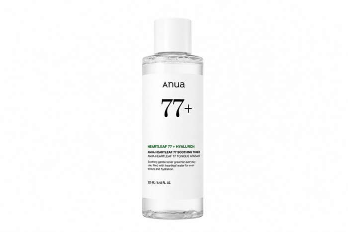 Envase de tónico facial Heartleaf 77 Calming Toner de la marca Anua.