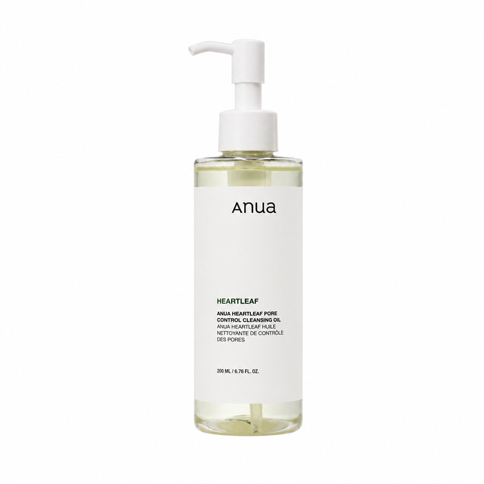 Envase de aceite limpiador Heartleaf Pore Control Cleansing Oil de la marca Anua.