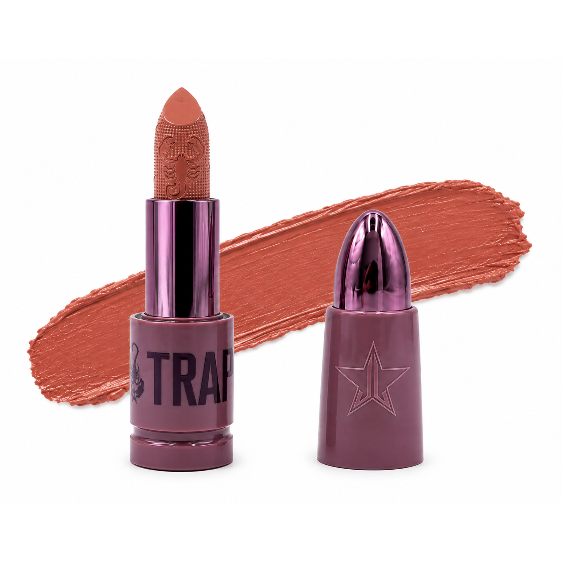 Shiny Trap Lipstick de Jeffree Star Cosmetics en tono Cowgirl Suede.