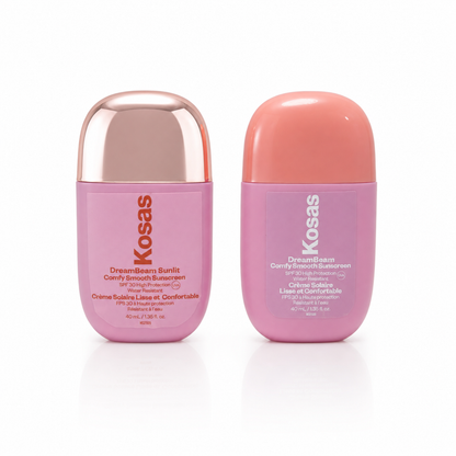 Dos protectores Solares DreamBeam Sunscreen SPF 40 de Kosas.