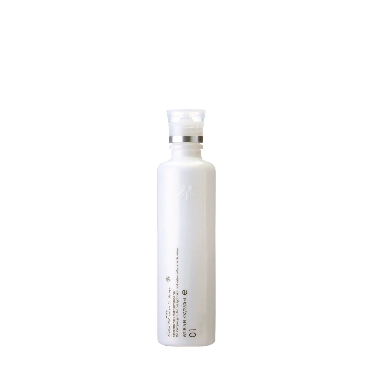 Botella del shampoo profesional Mucota Aire 01 de cosmetica capilar japonesa.