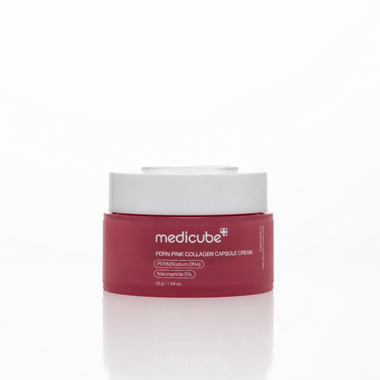 Envase de crema para rostro PDRN Pink Collagen Capsule Cream de la marca Medicube.