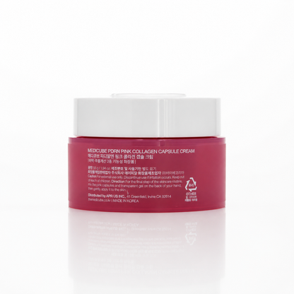 Aplicación de PDRN Pink Collagen Capsule Cream de Medicube sobre la piel.