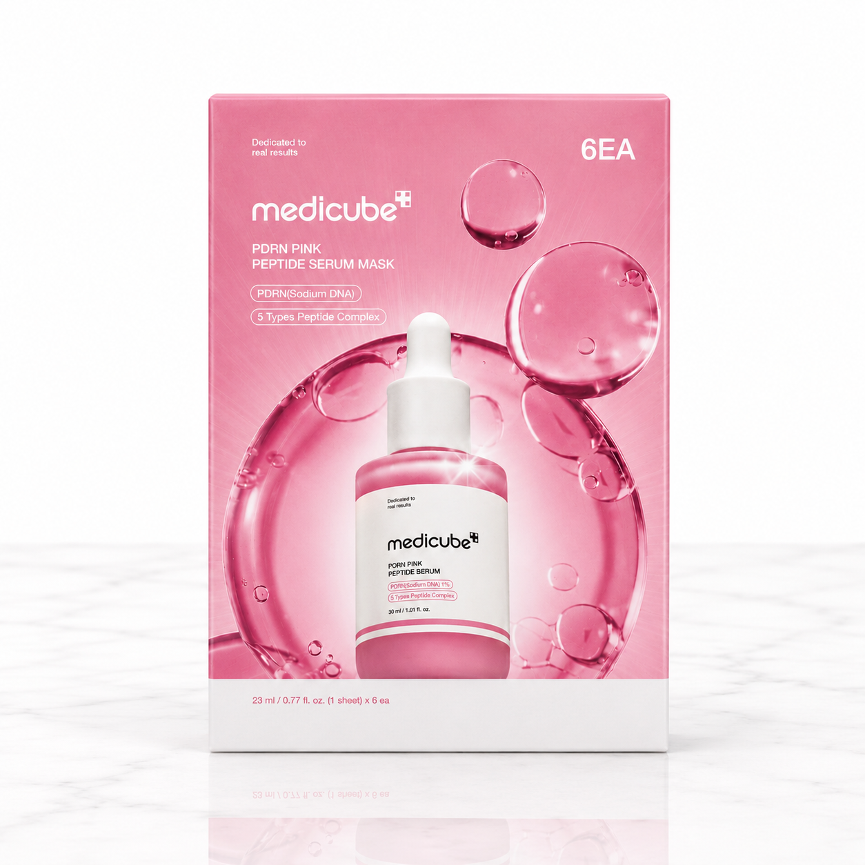 Empaque de PDRN Pink Peptide Serum Mask de Medicube.