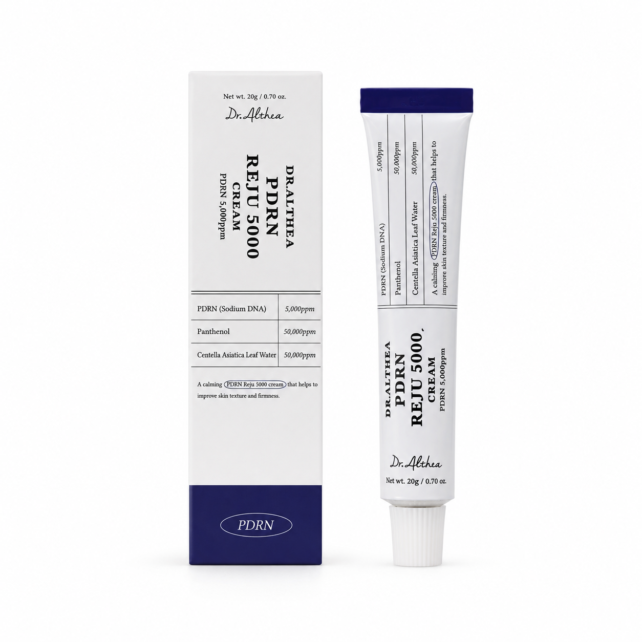 Aplicación de PDRN Reju 5000 Cream de Dr. Althea sobre la piel.