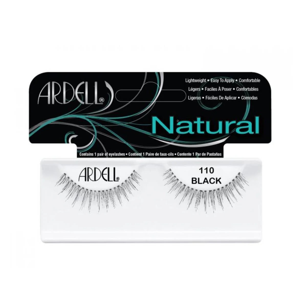 Pestañas postizas Ardell Natural 110 en color negro para un look natural