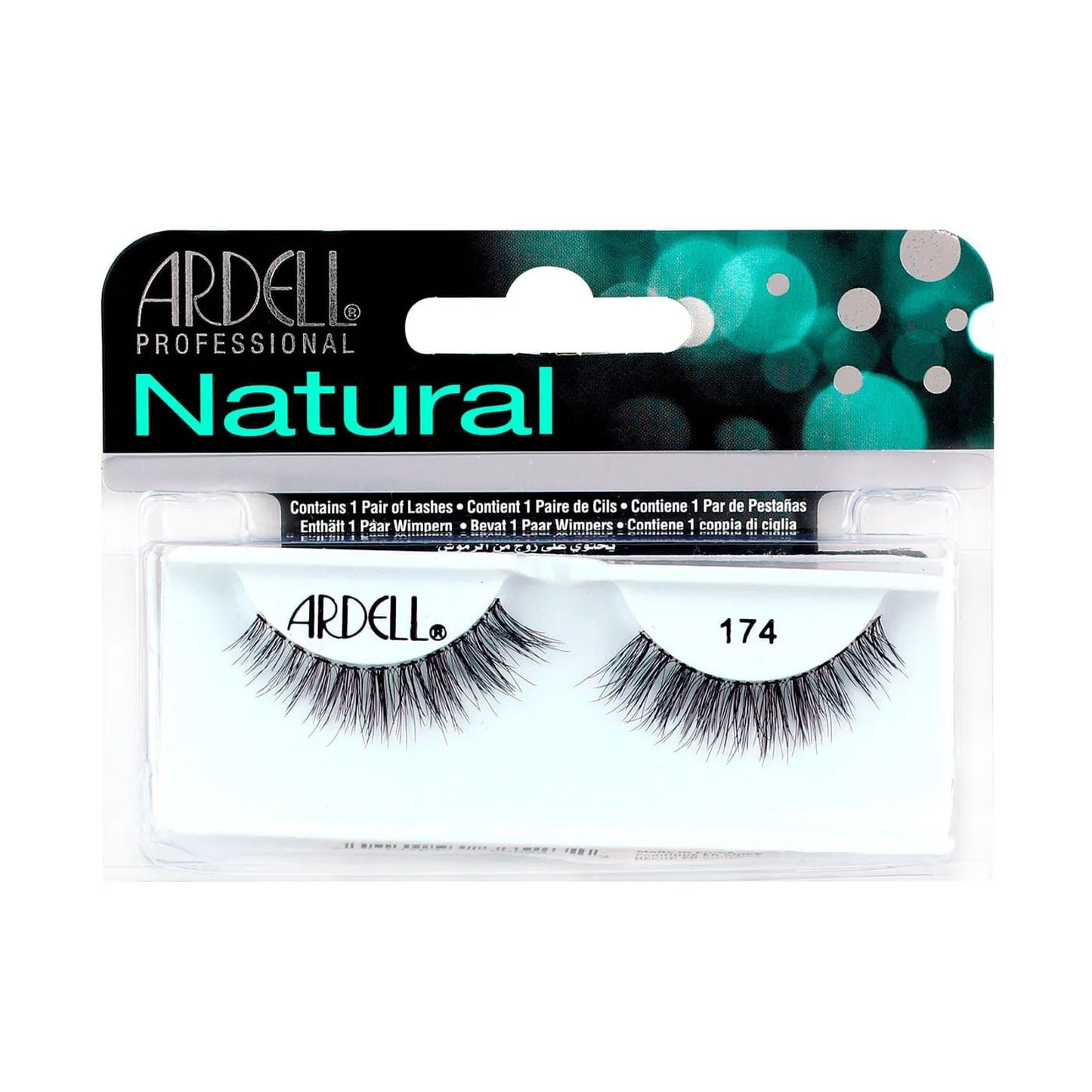 Pestañas postizas Ardell Natural 174 en color negro para volumen ligero