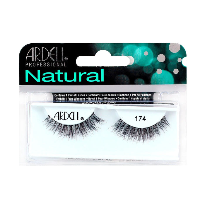 Pestañas postizas Ardell Natural 174 en color negro para volumen ligero
