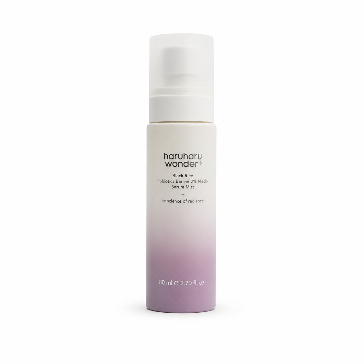 Envase de bruma facial Probiotics Barrier 2% NAD+ Serum Mist de la marca Haruharu Wonder.