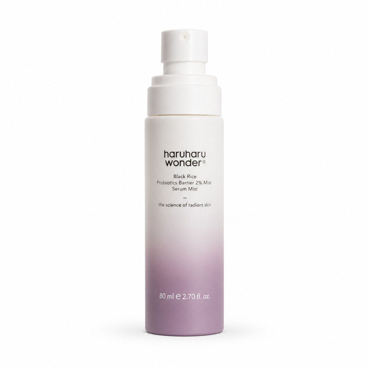 Aplicación de Probiotics Barrier 2% NAD+ Serum Mist de Haruharu Wonder sobre la piel.