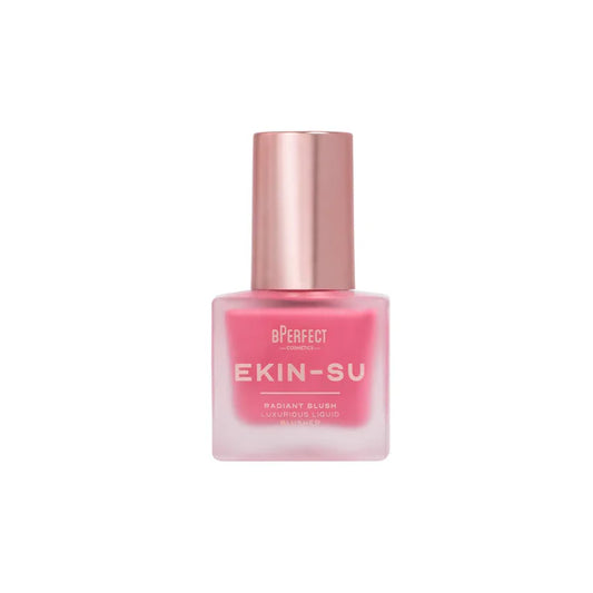 Envase del rubor líquido BPerfect x Ekin-Su Radiant Blush en el tono Checkmate con aplicador.