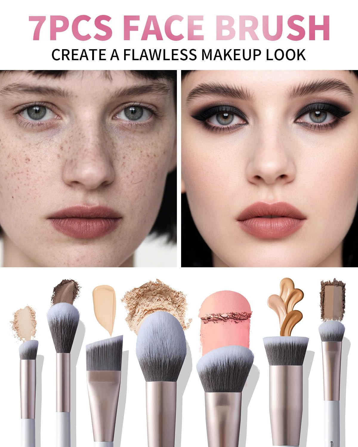 Maquillista profesional usando el kit MUA PRO de 15 piezas para un look de alta gama.