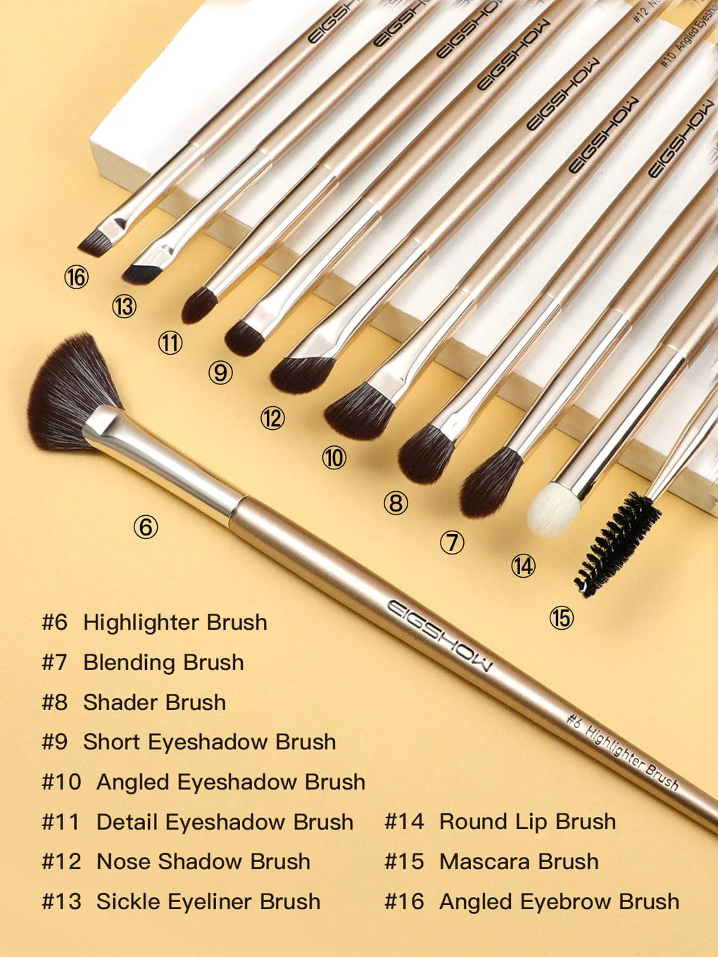 Kit completo de 16 herramientas de maquillaje y estuche cosmético Monarch Butterfly listos para tienda en línea.