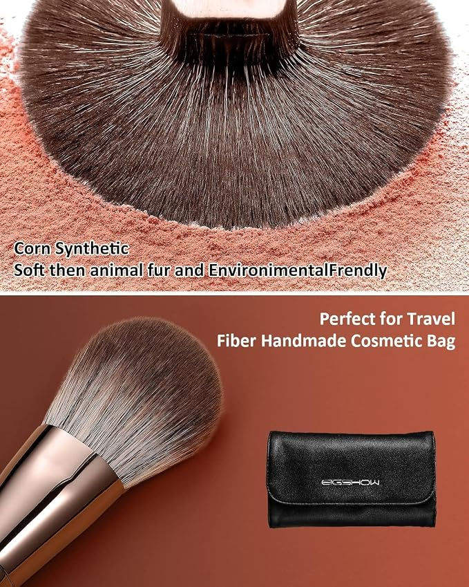 Cerdas suaves de nanofibra vegana de las brochas para ojos y rostro de la colección EIGSHOW Morning Glory.