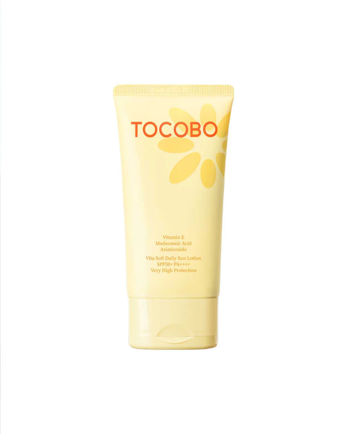Envase de la loción solar facial Vita Soft Daily de Tocobo.